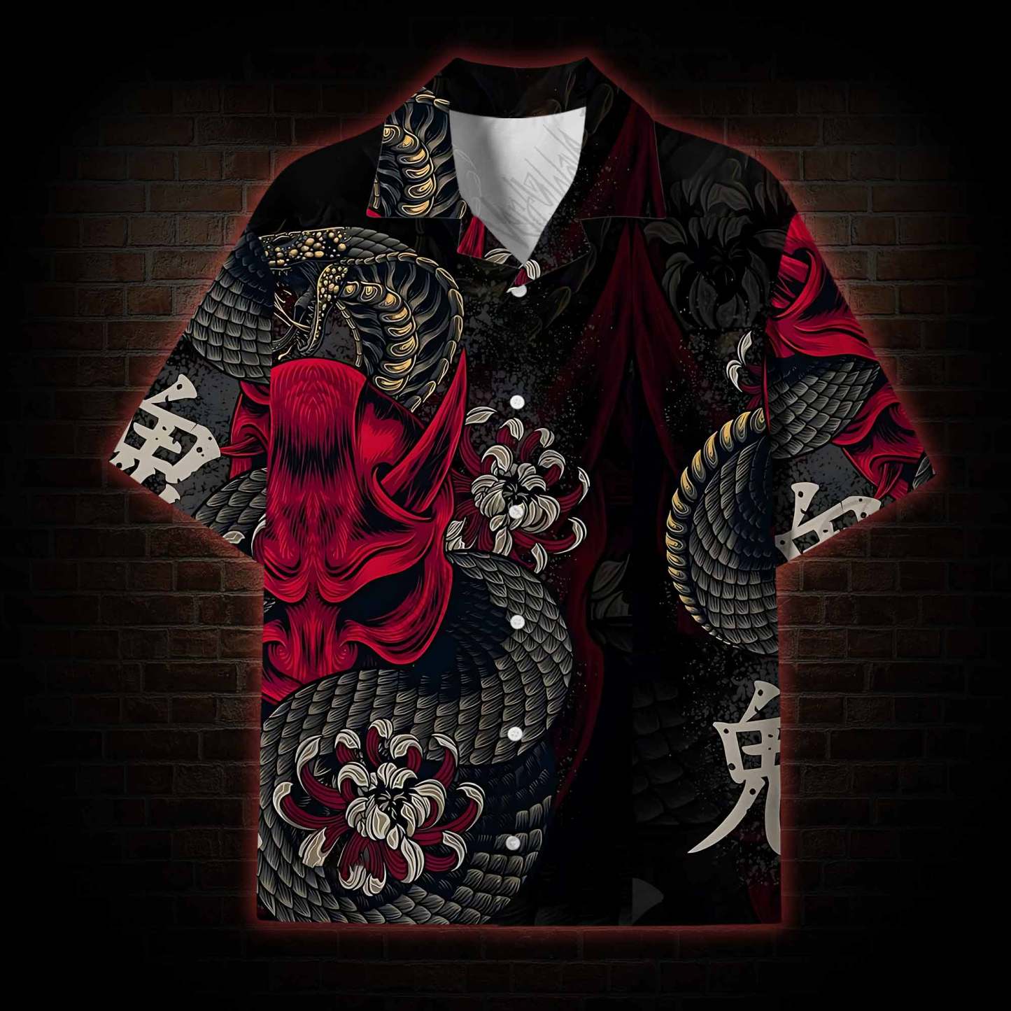 Samurai Mask Lightweight Hawaiian Shirt
