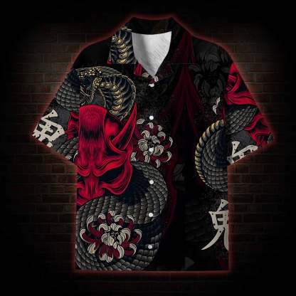 Samurai Mask Lightweight Hawaiian Shirt