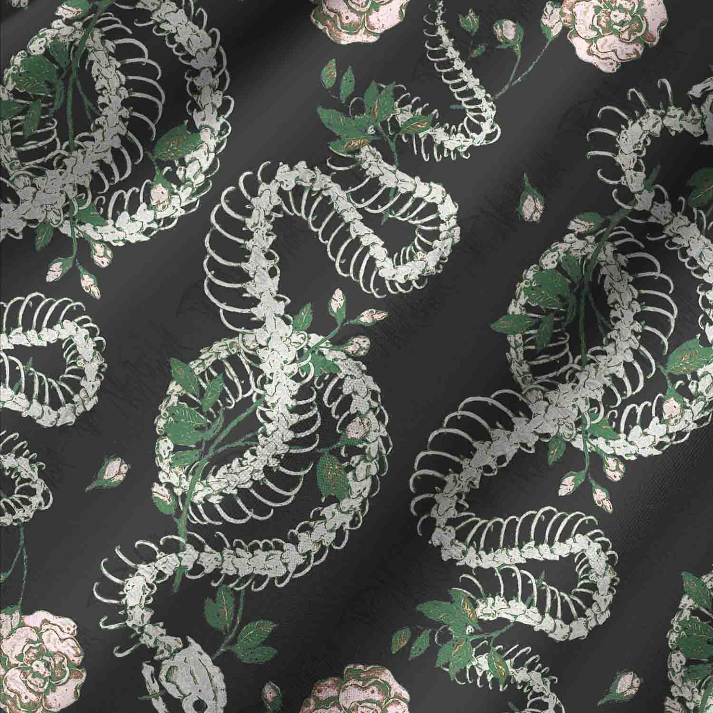 Flowers and Snake Skeleton Lightweight Hawaiian Shirt