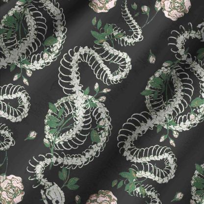 Flowers and Snake Skeleton Lightweight Hawaiian Shirt