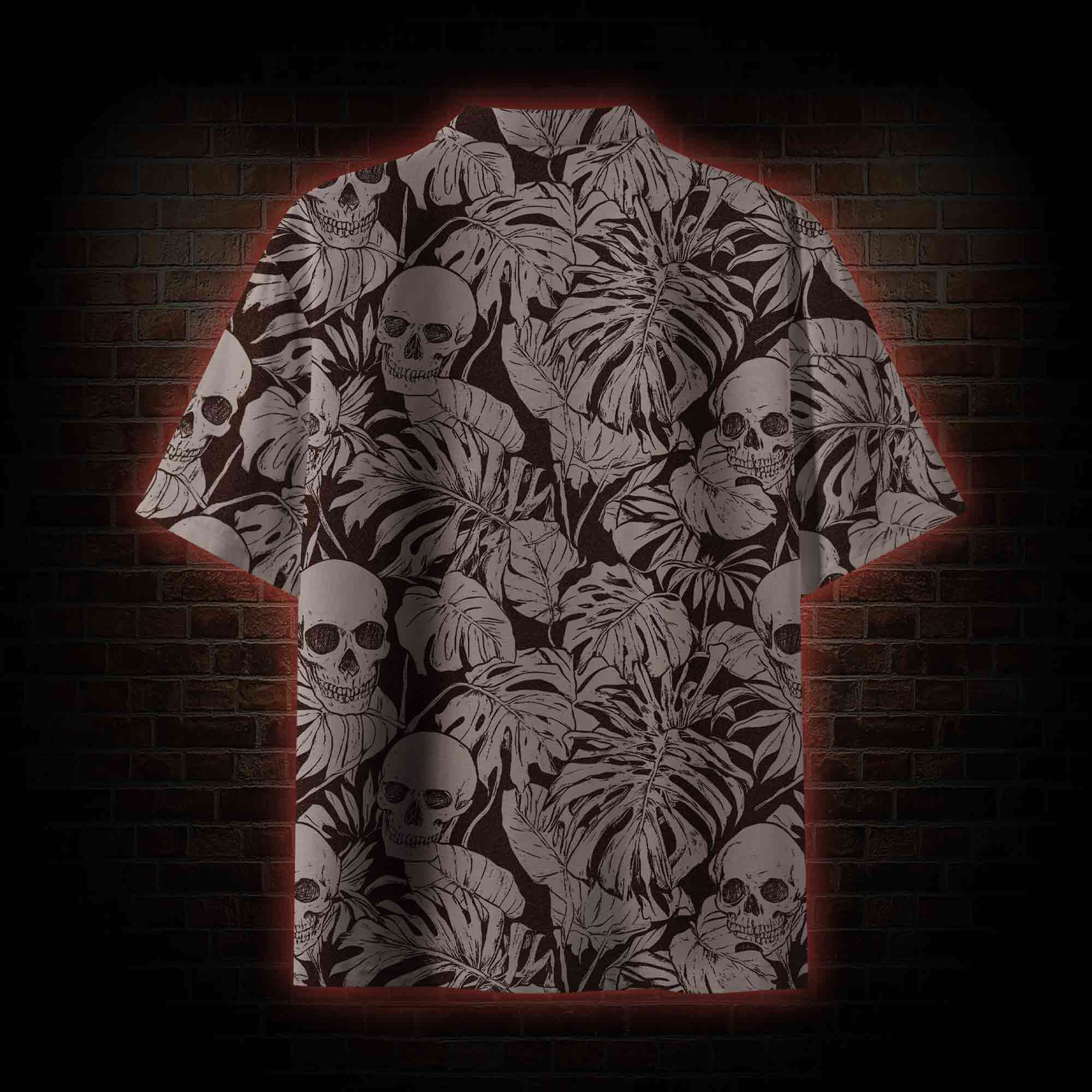 Skull Palm Leaves Hawaiian Shirt
