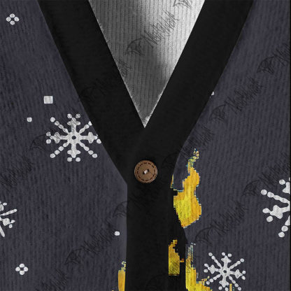 Angry Snowman Cardigan Sweater