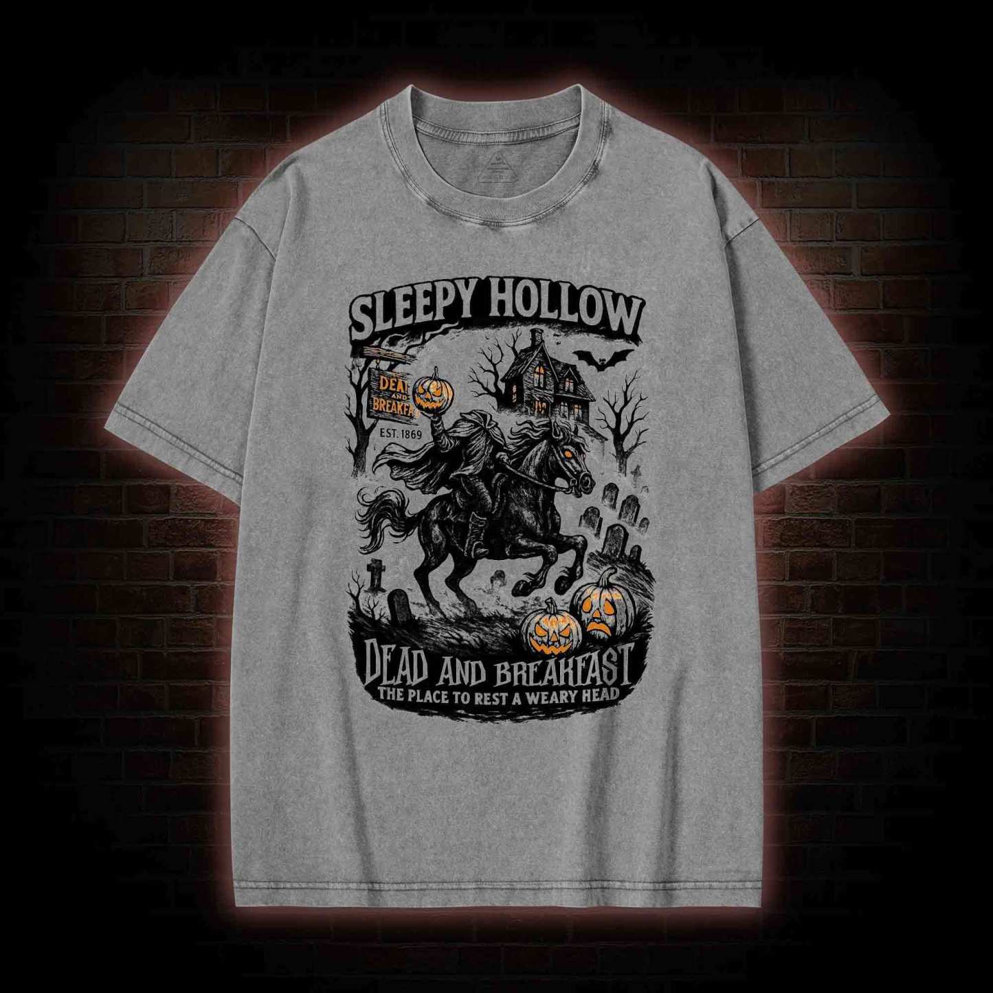 Vintage Halloween Scary Washed T-shirt