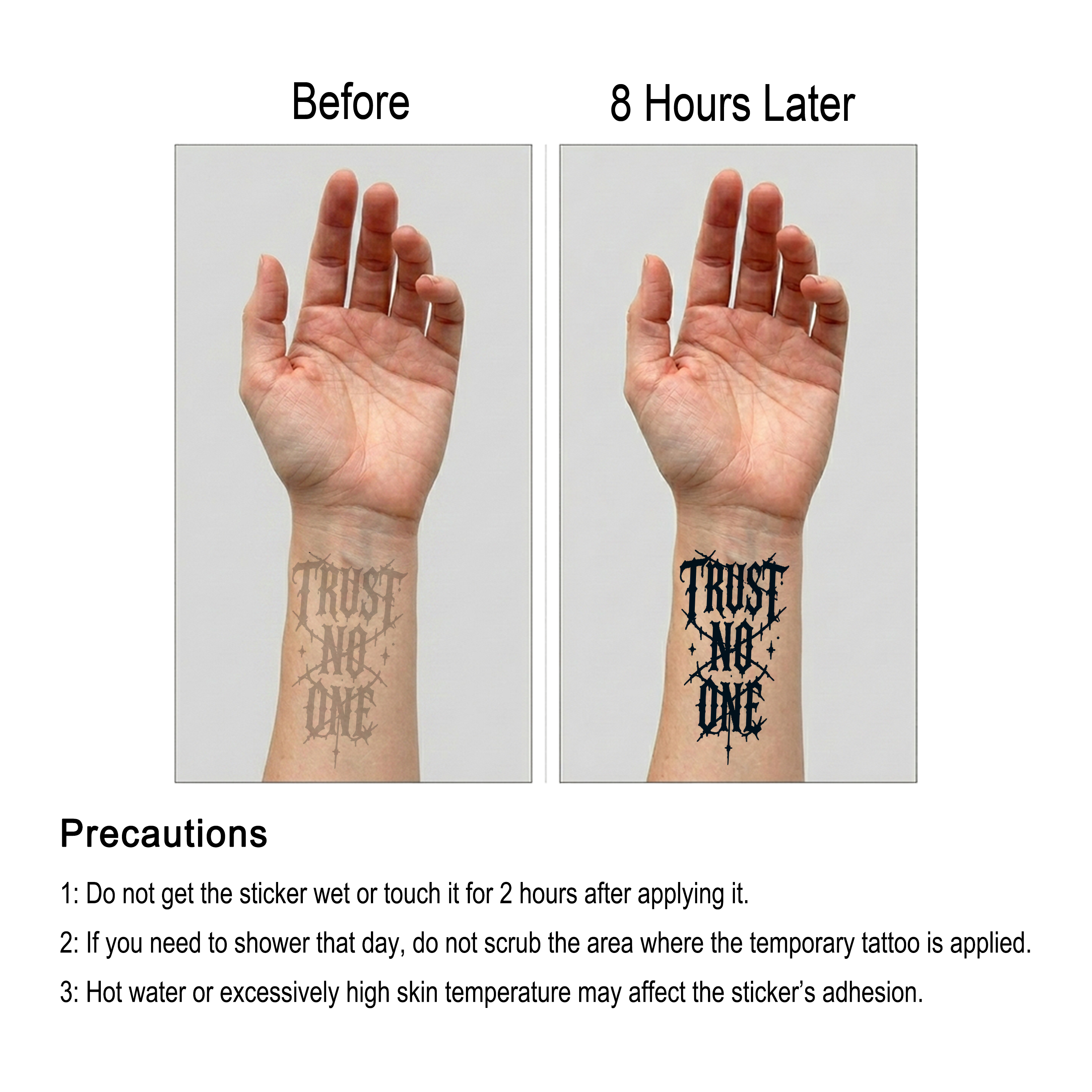 Trust No One Temporary Tattoo