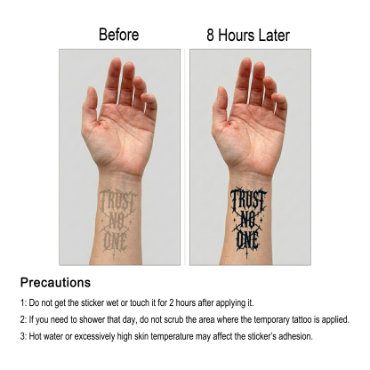 Trust No One Temporary Tattoo