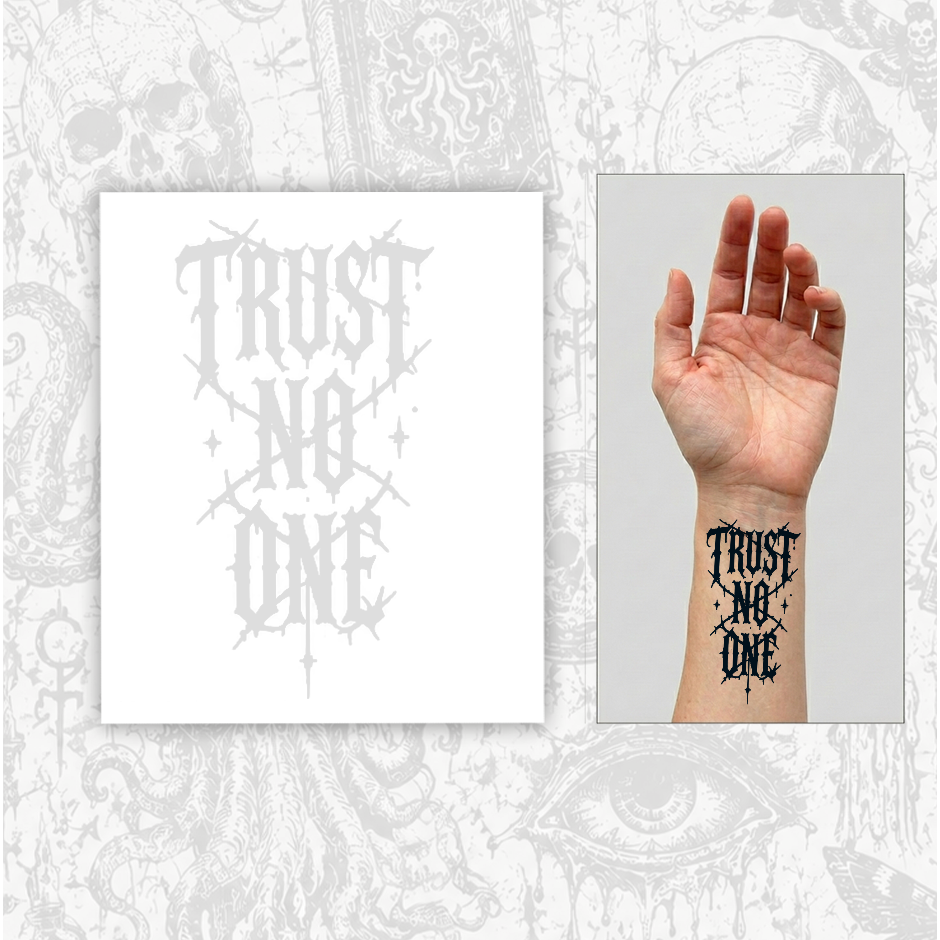Trust No One Temporary Tattoo