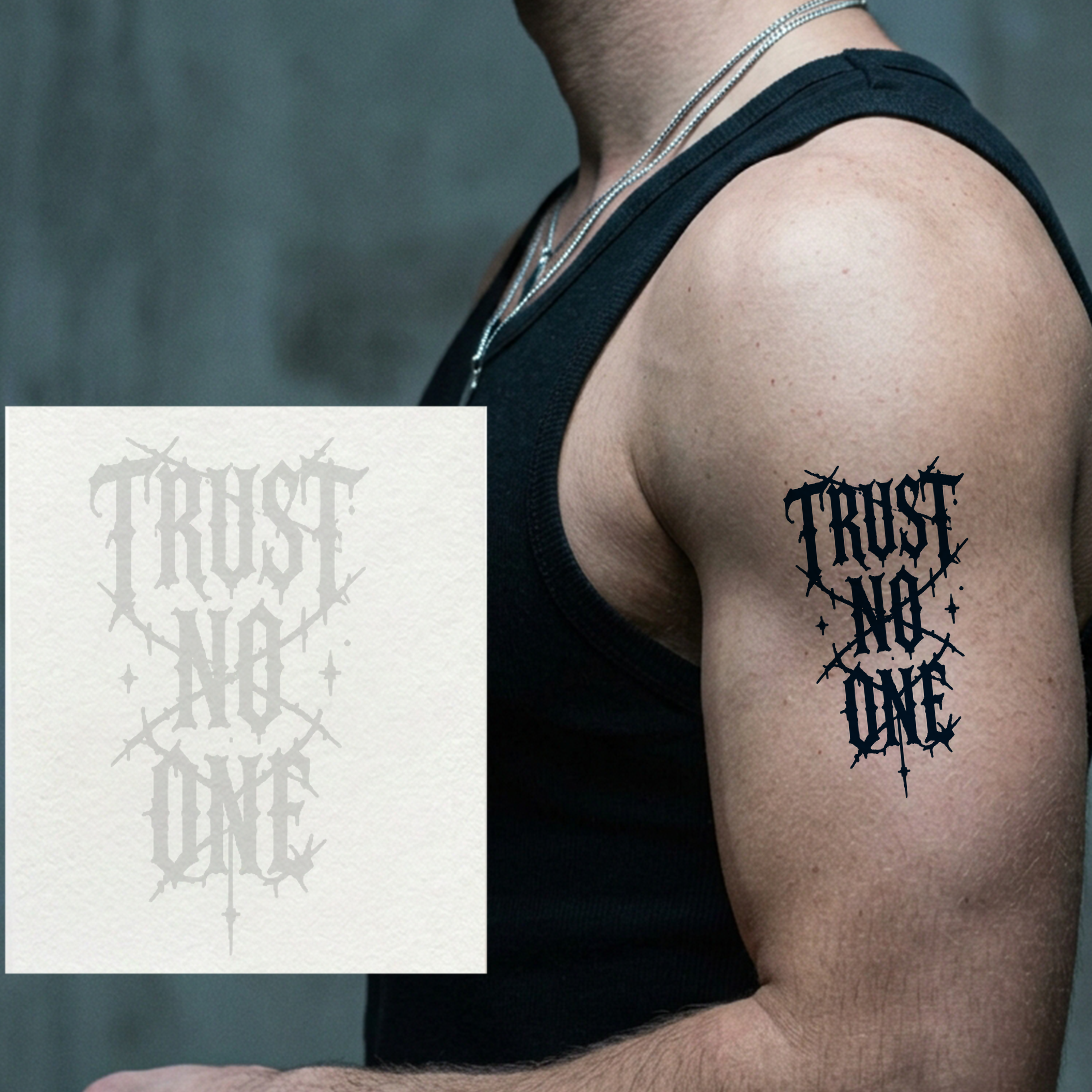 Trust No One Temporary Tattoo