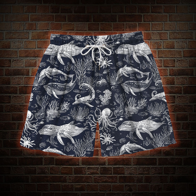 Cthulhu in the Deep Sea Mens Swim Trunks