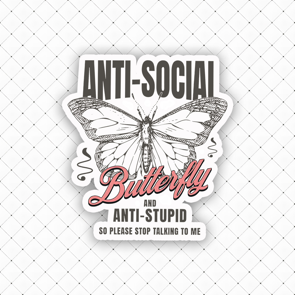  Anti-Social Butterfly Sticker