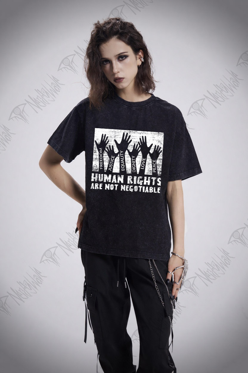 Human Rights are not Negotiable Washed T-shirt