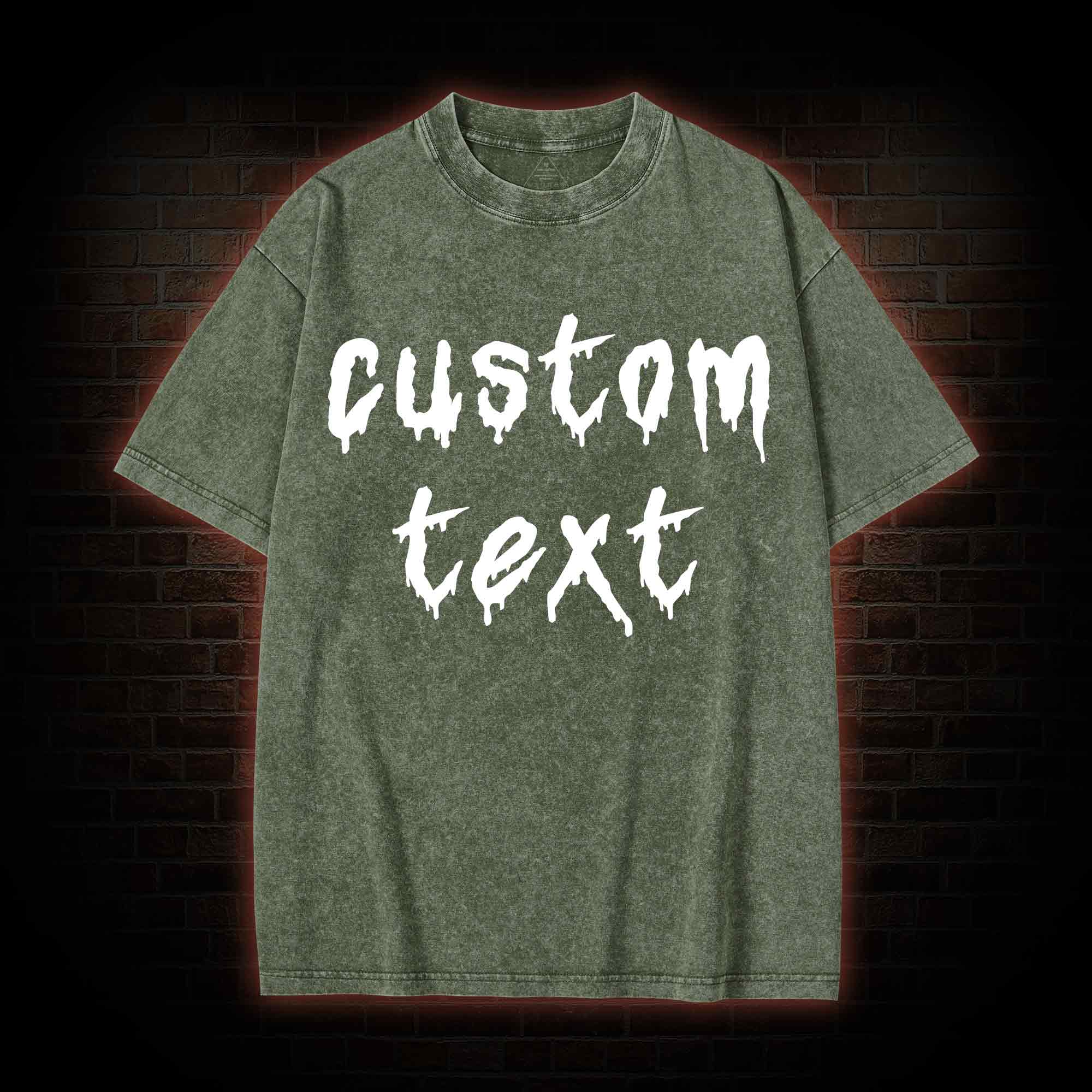 Personalized Text Washed T-shirt