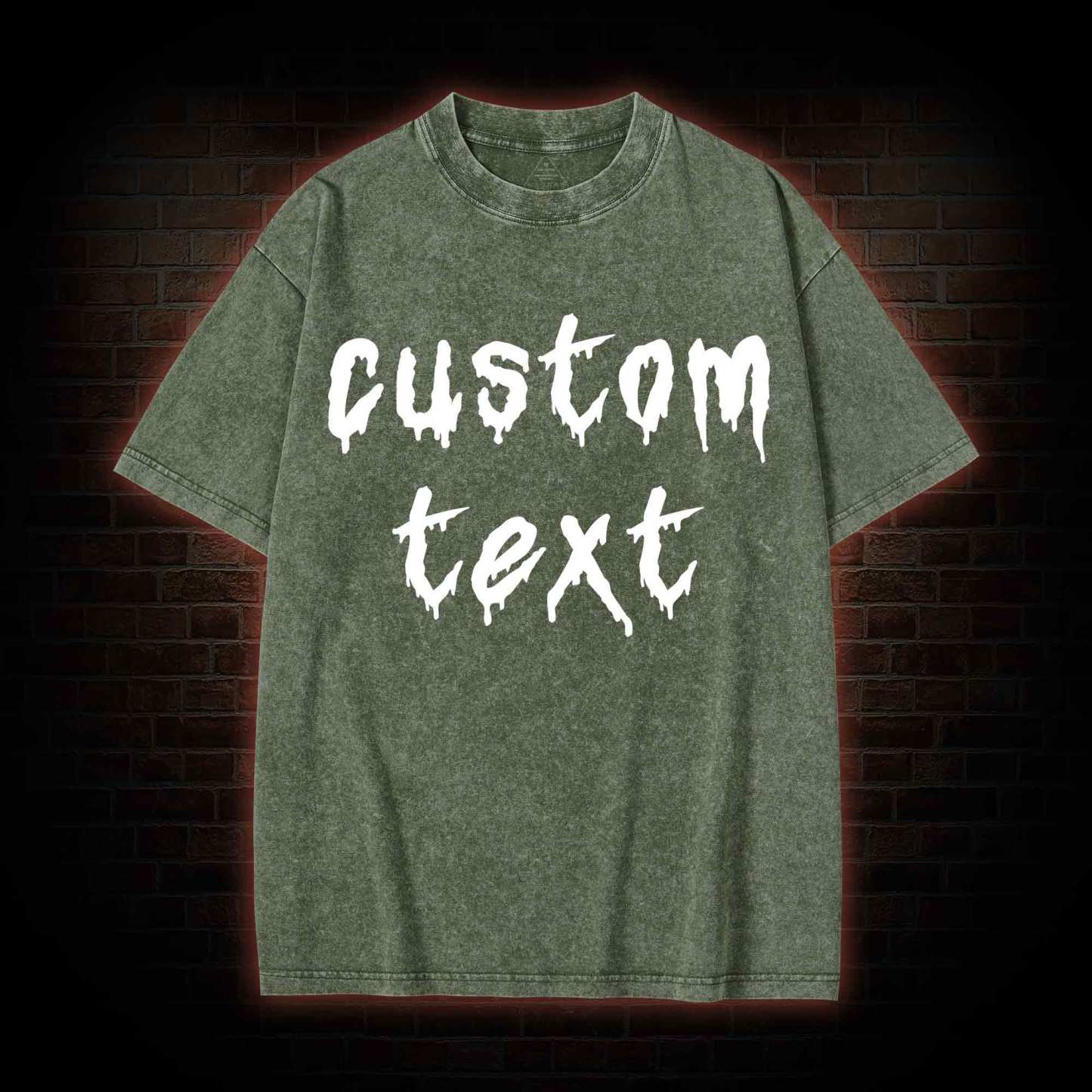 Personalized Text Washed T-shirt