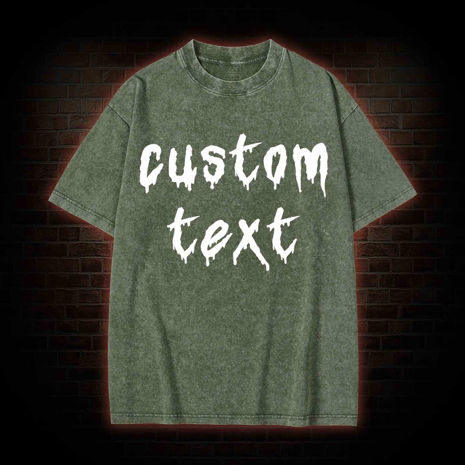 Personalized Text Washed T-shirt