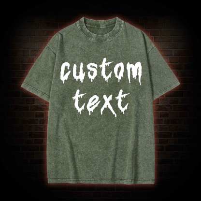Personalized Text Washed T-shirt