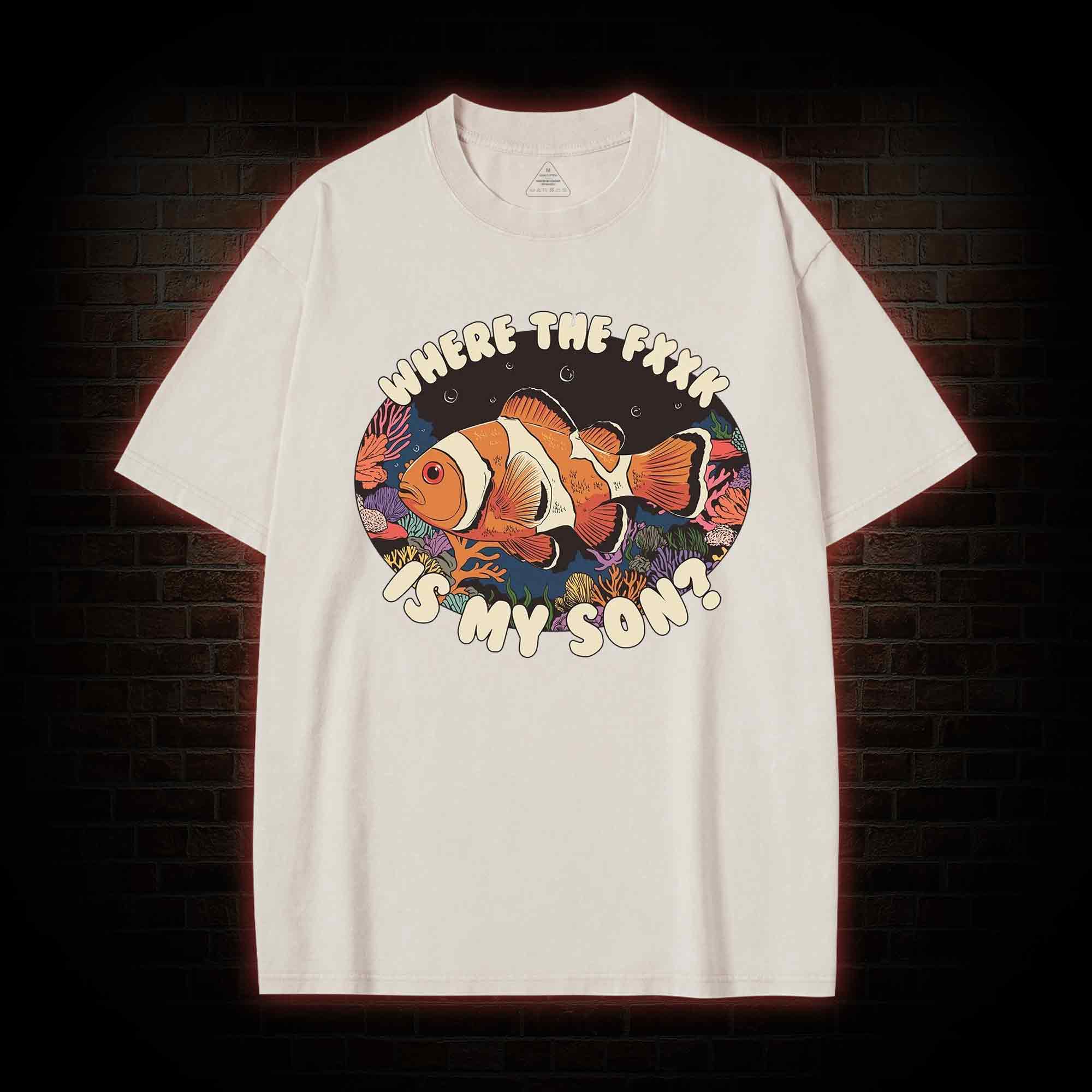 Where is My Son Washed T-shirt