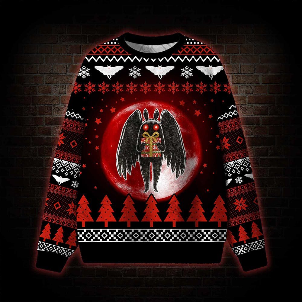 Mothman Loves Christmas Ugly Sweatshirts