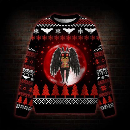 Mothman Loves Christmas Ugly Sweatshirts
