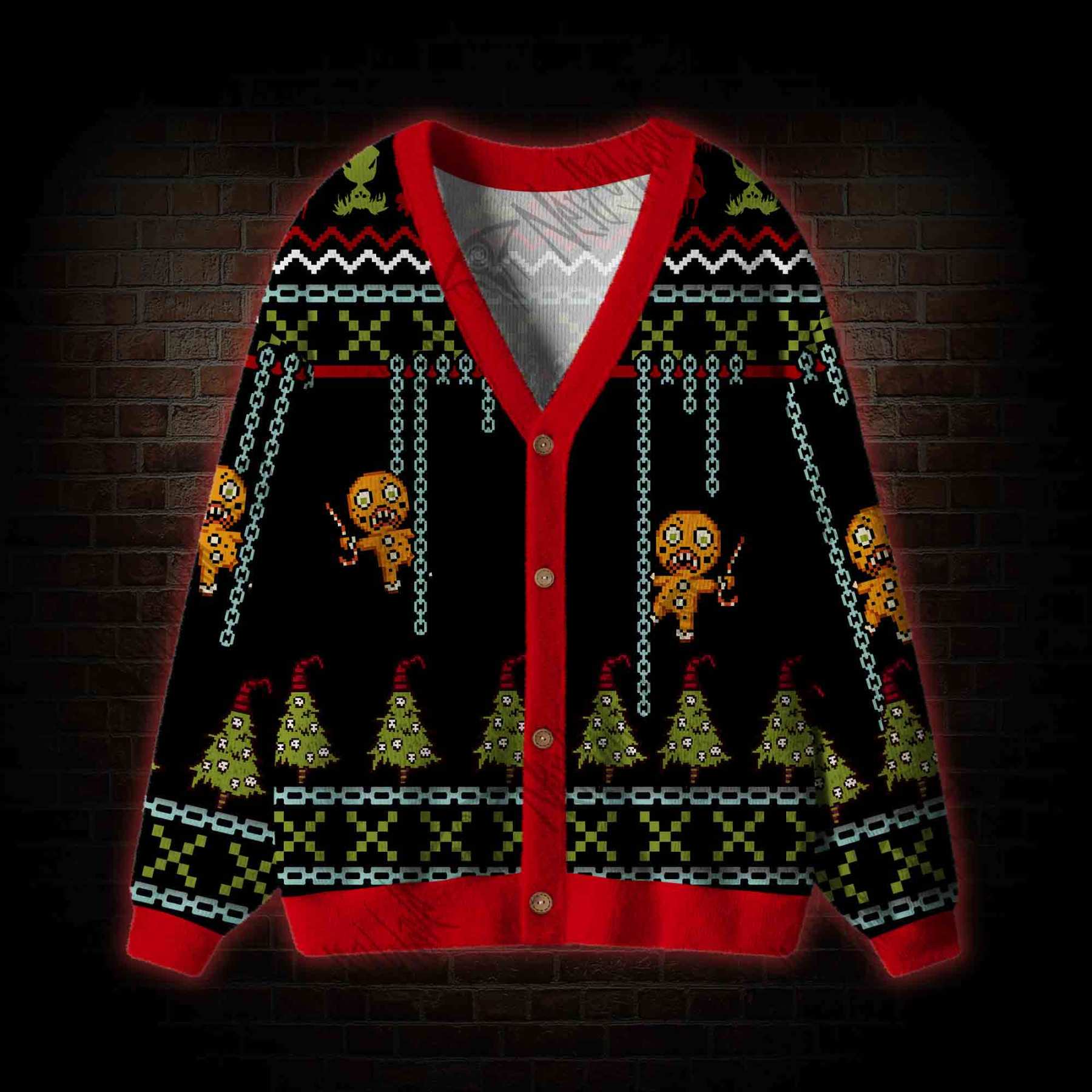 Merry Krampus Cardigan Sweater
