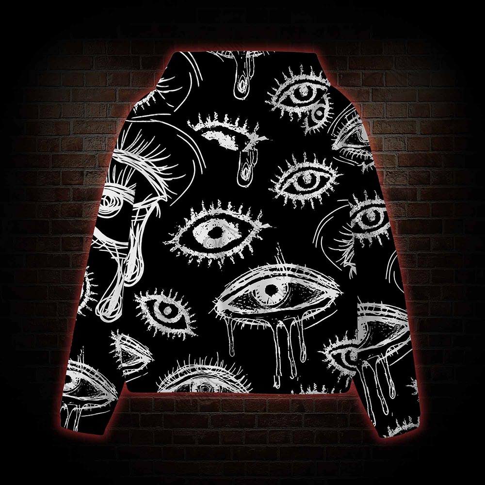 Grunge Eye All Over Print Scuba Hoodie