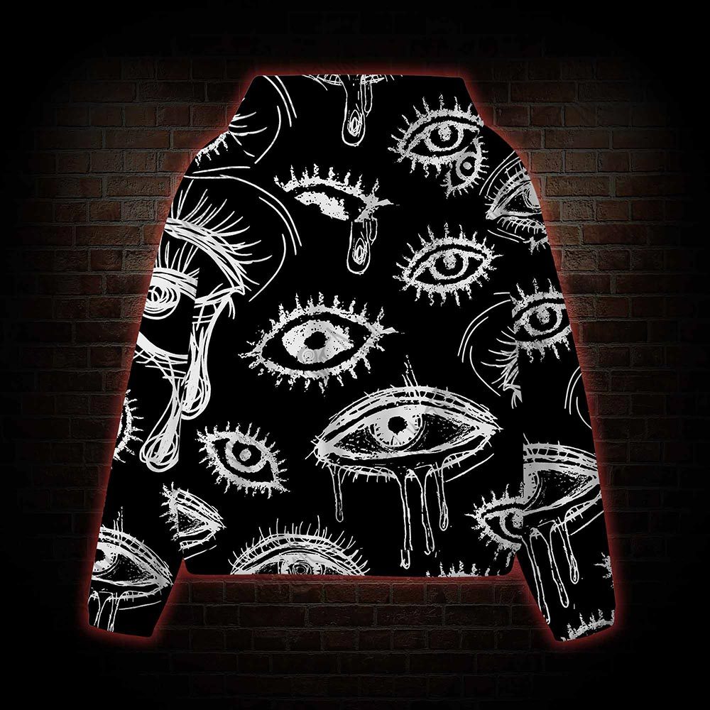 Grunge Eye All Over Print Scuba Hoodie