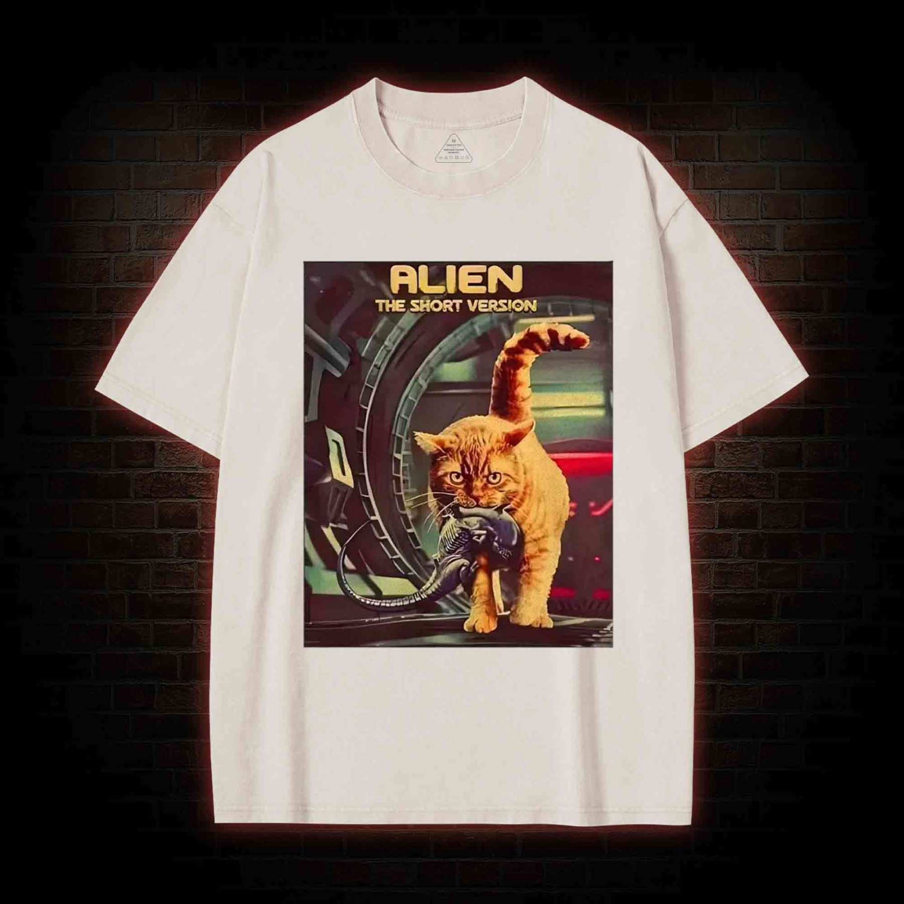 Alien Cat Washed T-shirt
