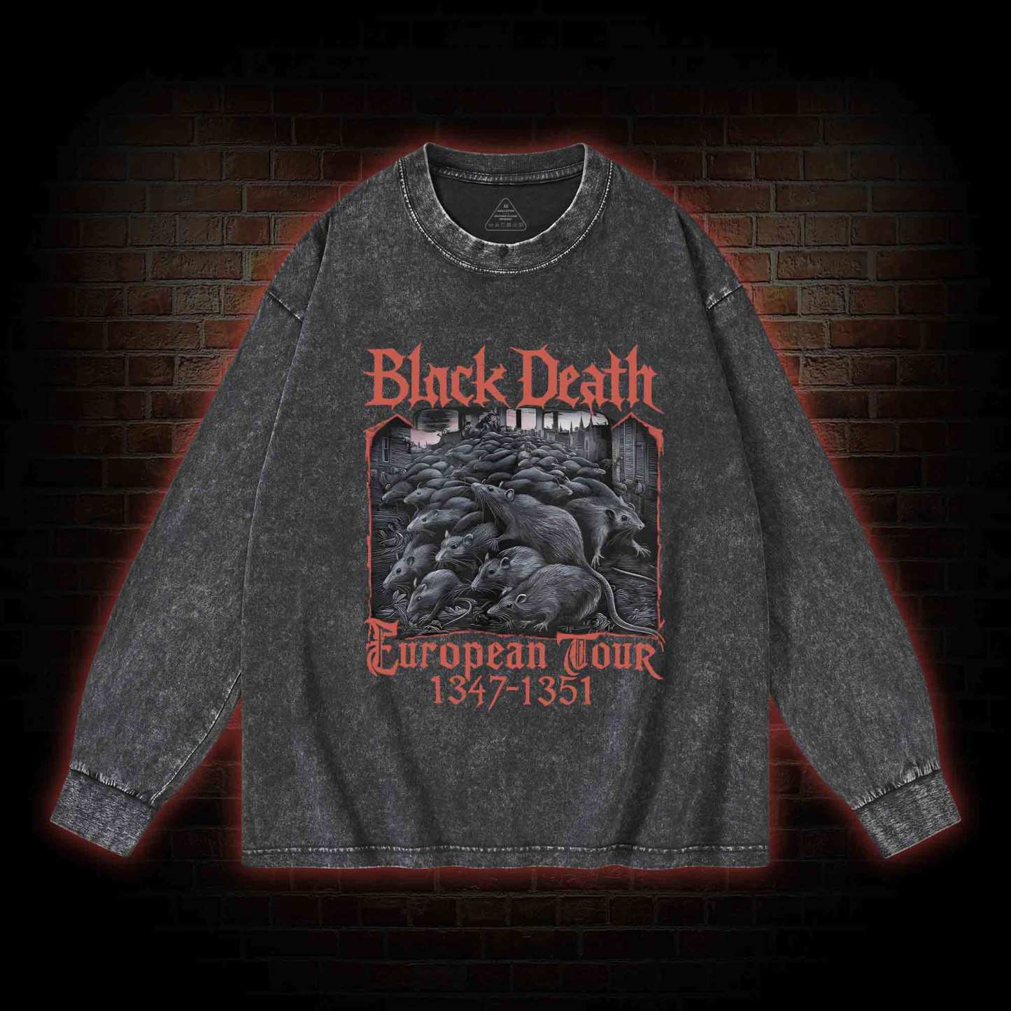 Vintage Black Death European Tour Washed Long-Sleeve T-shirt