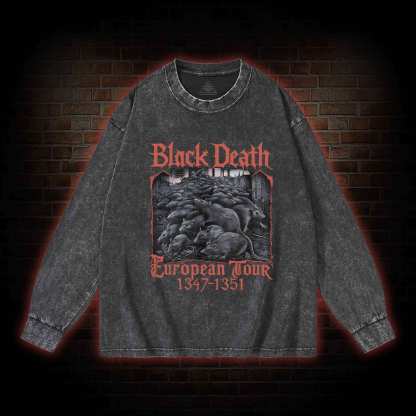 Vintage Black Death European Tour Washed Long-Sleeve T-shirt