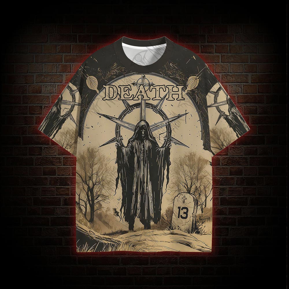 Death in Cloak Tarot Card Graphic T-shirt