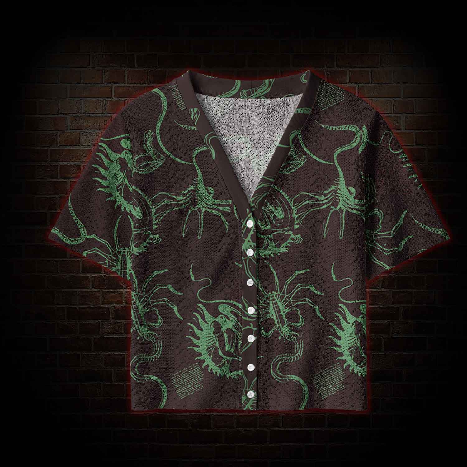 Alien Delivery Guy Pointelle Cardigan