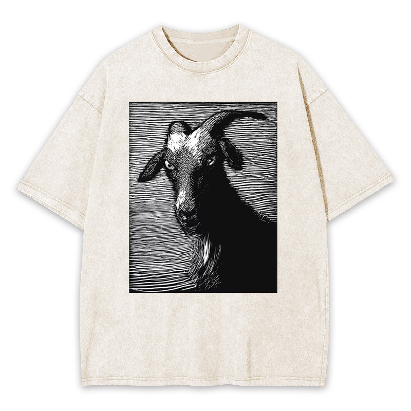 Satanic goat Washed T-shirt