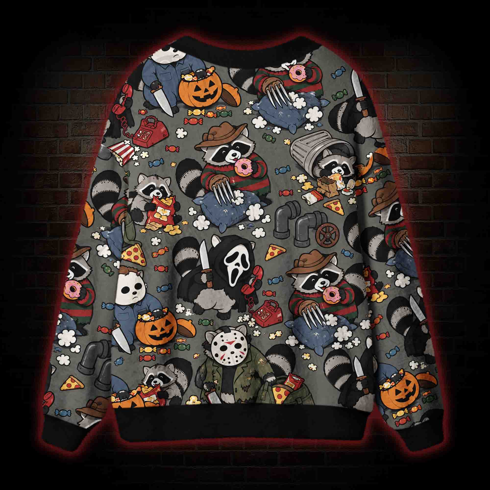 Raccoon Slasher Cardigan Sweater