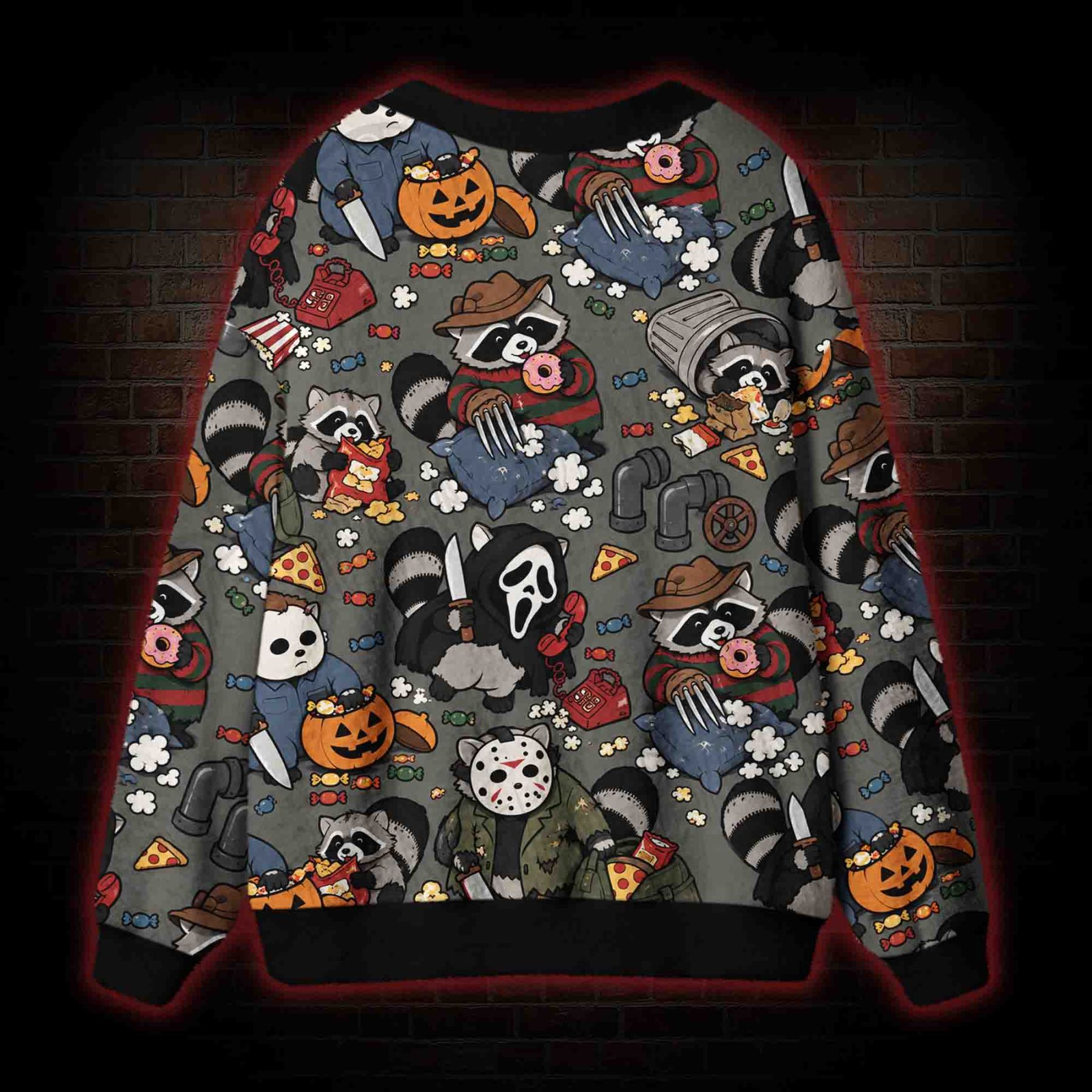 Raccoon Slasher Cardigan Sweater