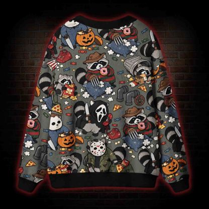 Raccoon Slasher Cardigan Sweater