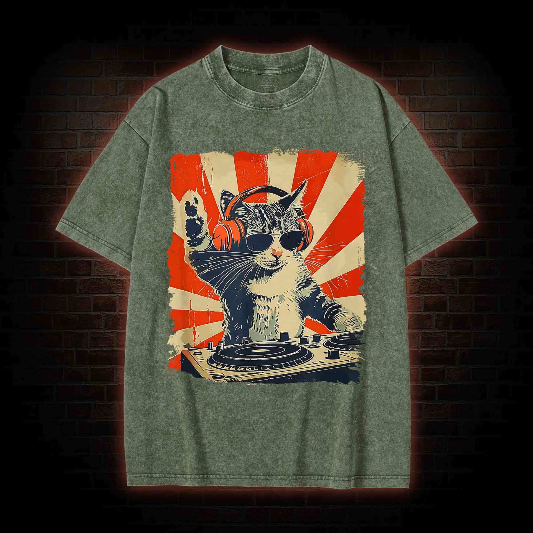Dj Cat Washed T-shirt