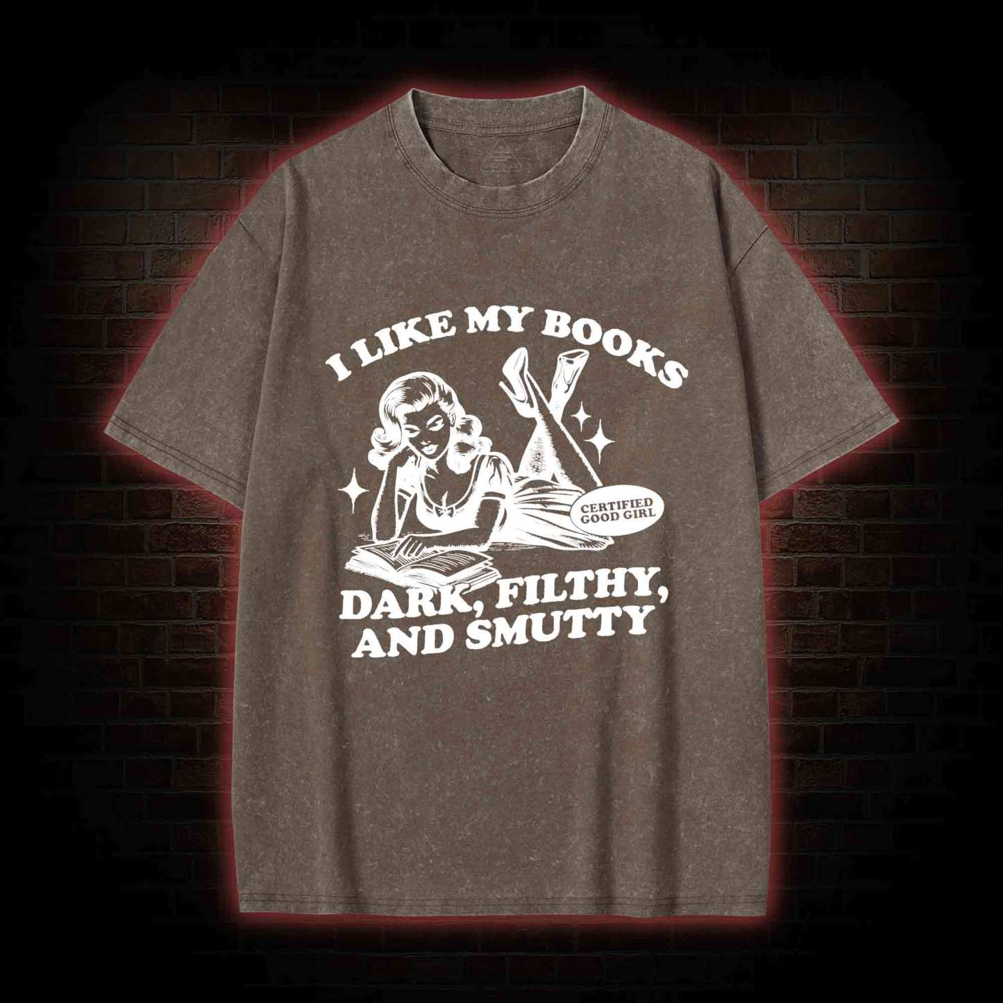 I Like My Books Washed T-shirt