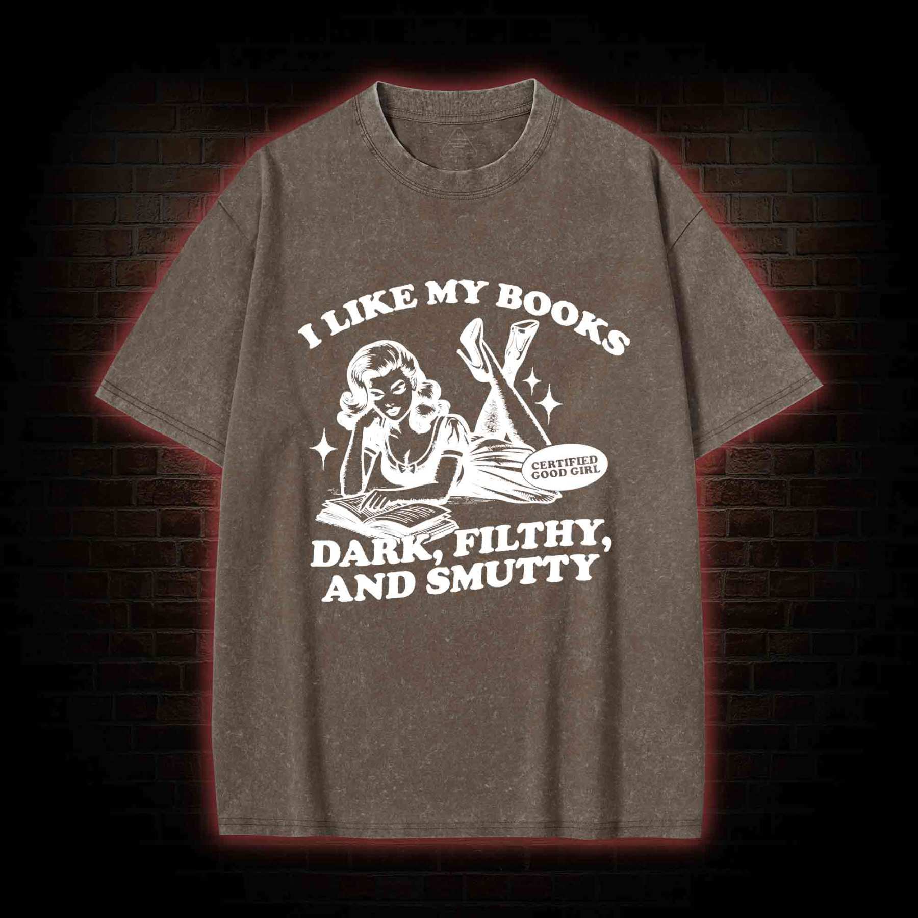 I Like My Books Washed T-shirt