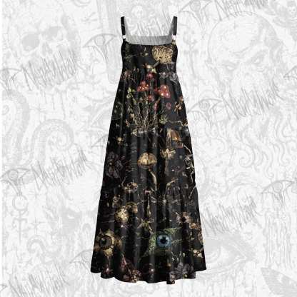 Gothic Undergrowth Wide Straps Maxi Dress