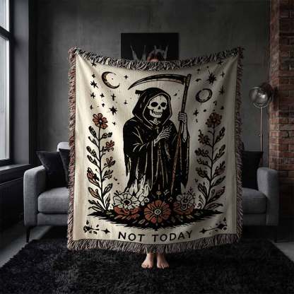 Not Today Woven Throw Blanket