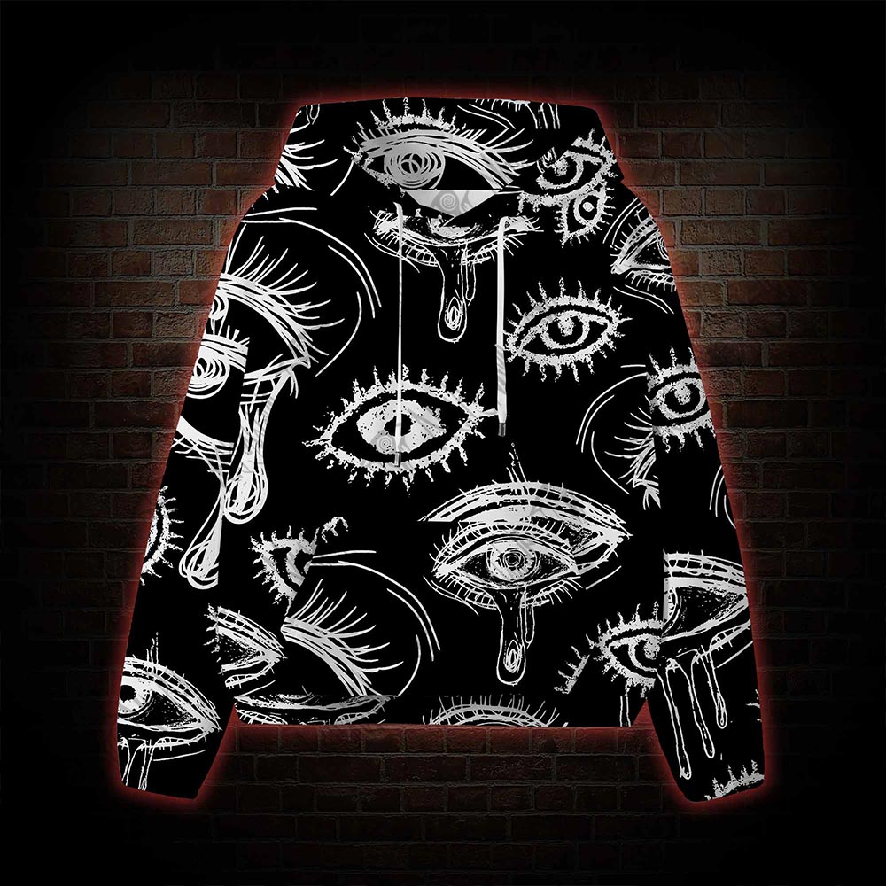 Grunge Eye All Over Print Scuba Hoodie
