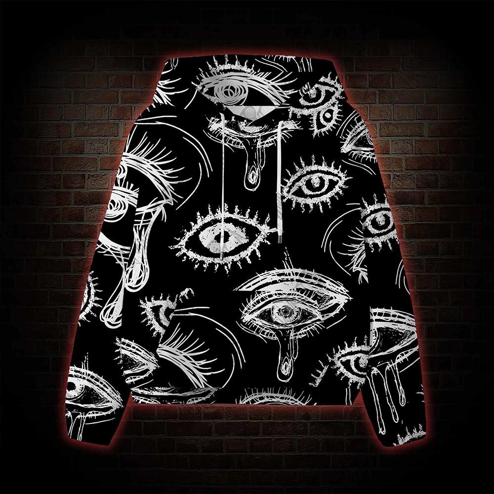 Grunge Eye All Over Print Scuba Hoodie