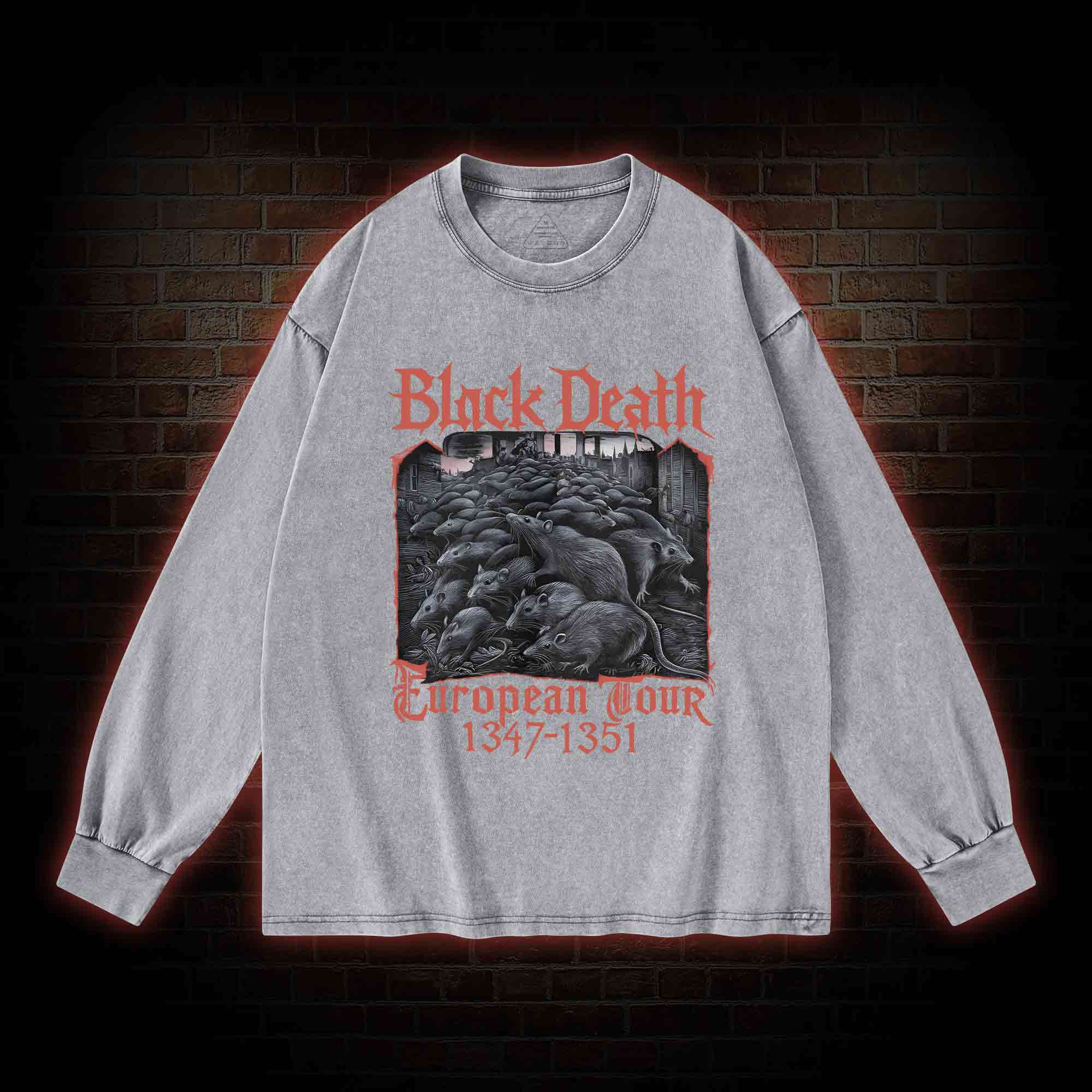 Vintage Black Death European Tour Washed Long-Sleeve T-shirt