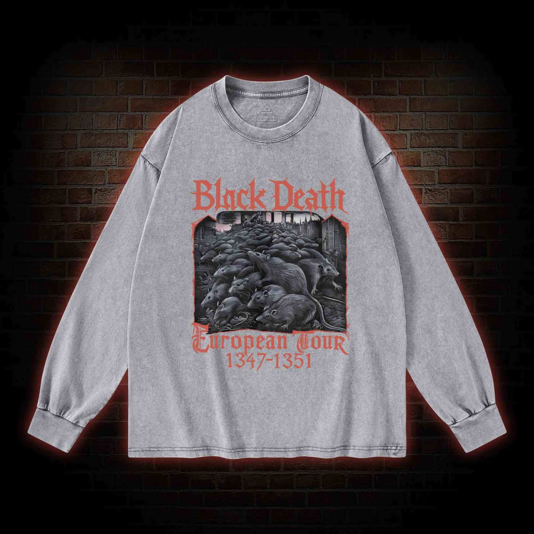 Vintage Black Death European Tour Washed Long-Sleeve T-shirt