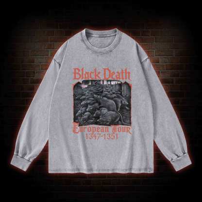 Vintage Black Death European Tour Washed Long-Sleeve T-shirt