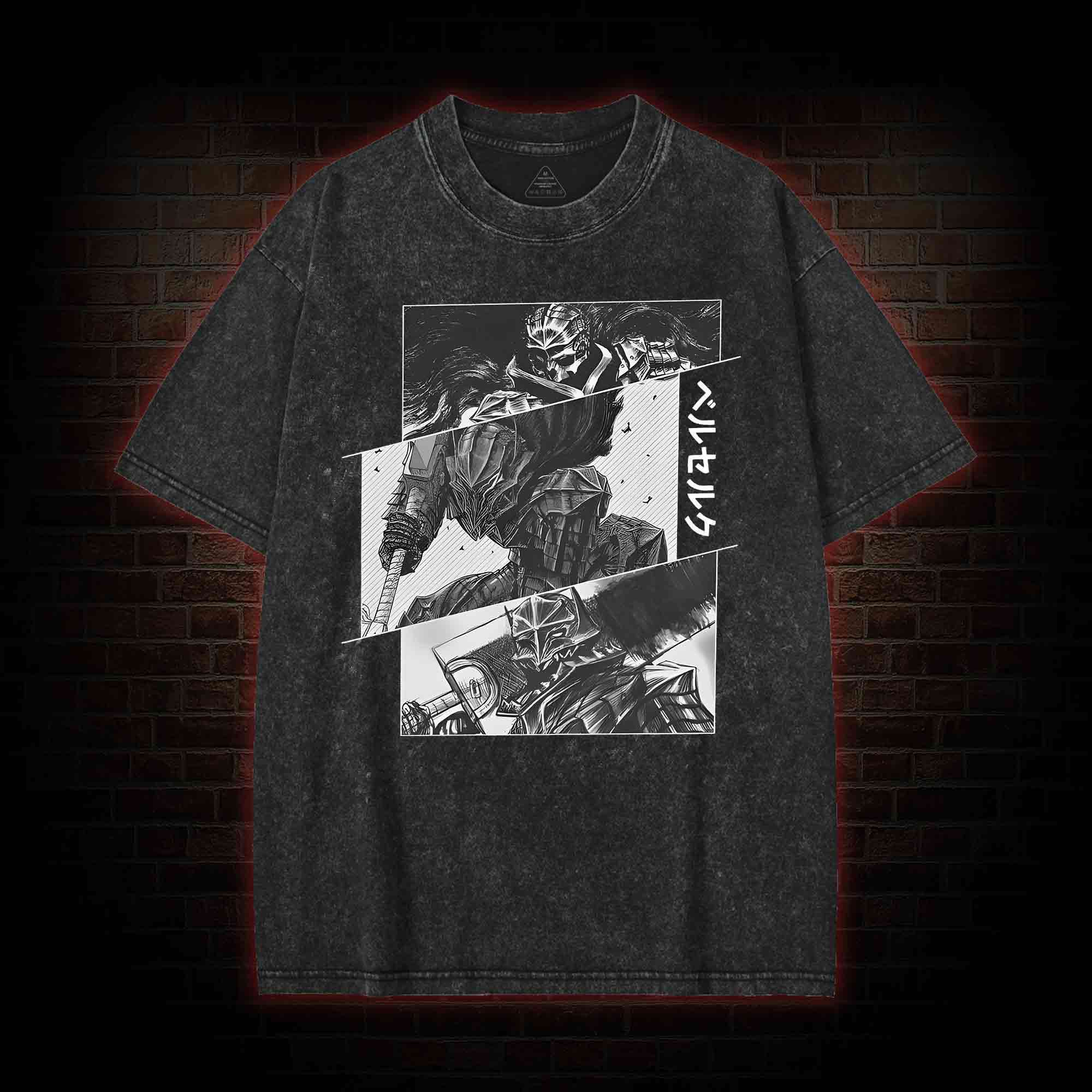 Black Swordsman Washed T-shirt