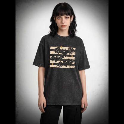 Vintage Bat Halloween Washed T-shirt