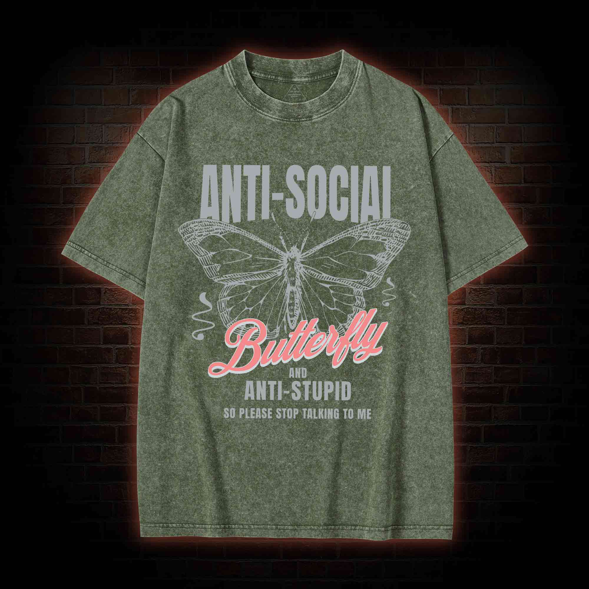 Anti-Social Butterfly Washed T-shirt