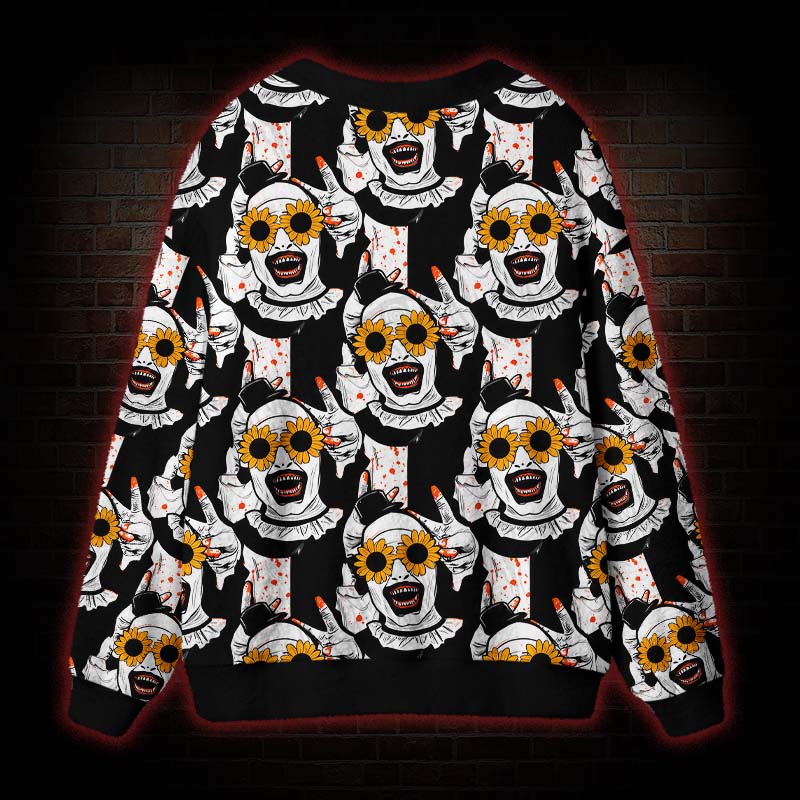 Art Clown Sunflowers Cardigan Sweater