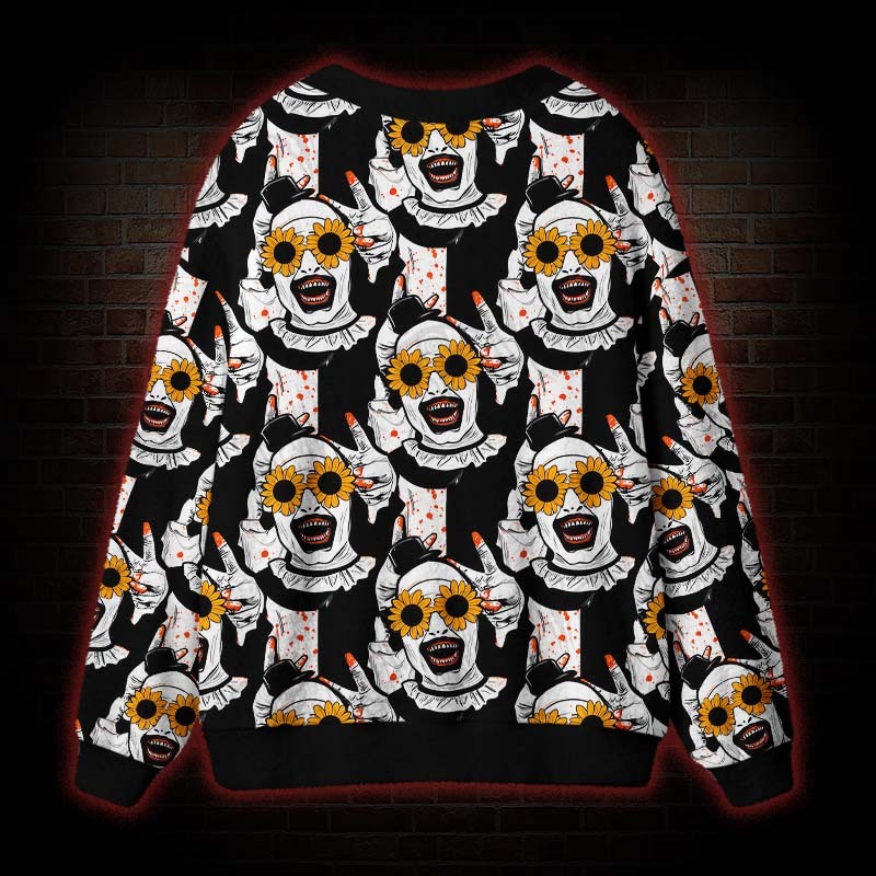 Art Clown Sunflowers Cardigan Sweater