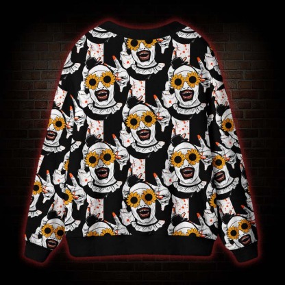 Art Clown Sunflowers Cardigan Sweater
