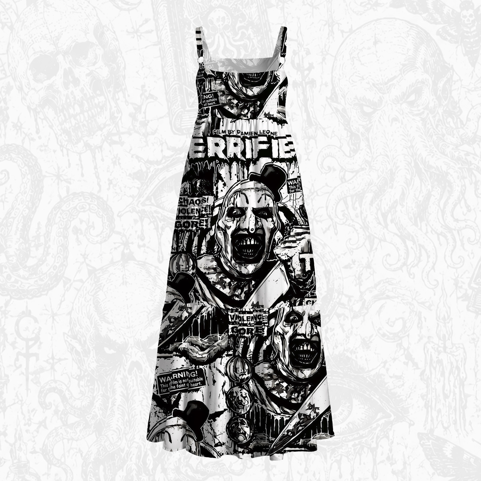 Warning Wide Straps Maxi Dress